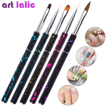 5Pcs Set Nail Art Brush Pen Drawing Painting Tips Stripes Liners Acrylic UV Gel Polish Extension Design Tools Graffiti Handle 2024 - buy cheap