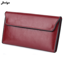 New Quality Genuine Leather Women Wallet Large Capacity Money Bag Solid Color Lady Clutch Bags Multifunction Purse Phone Bag 2024 - buy cheap