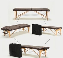 Складная кровать для красоты 185 см длина 60 см ширина Профессиональный портативный спа массажный стол регулируемый с сумкой мебель для салона деревянная 2024 - купить недорого