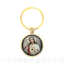 Jesus Art Picture Locket Pendant Keychain Religious Glass Dome Locket Key Chain Best Gifts For Christians 2024 - buy cheap