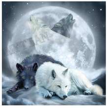 New Full square/round 5D DIY diamond painting"Yin Yang Wolf & Full Moon"3D embroidery pattern cross stitch kit mosaic home decor 2024 - buy cheap