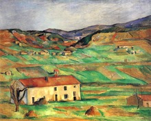 100% de pintura al óleo hecha a mano, lienzo de lino, arte del paisaje, gardanne-1890 por paul Cezanne, pintura al óleo de paisaje 2024 - compra barato