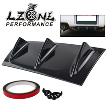 LZONE - ABS Plastic Universal Black Rear Bumper Lip Chassis Diffuser Spoiler 3 Fin Shark Fin Style JR-SFB04-3 2024 - buy cheap