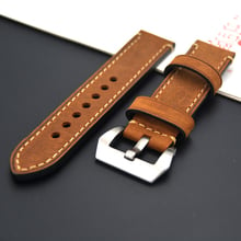 2020 Brown Watchband Steel Buckle Scrub luxury Men cowhide Leather Strap  Upscale Watches Bands 20 mm 22mm 24mm 26MM for Panerai 2024 - buy cheap