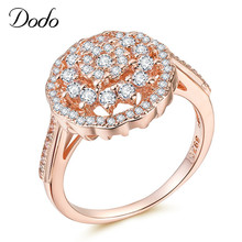 Gorgeous AAA Zircon Hollow Flowers Rings Elegant Rose Gold Color Ladies Ring Engagement Party Bands Bague Femme Jewelry B2362 2024 - buy cheap