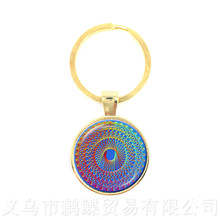 Cabala Mandala Keychains Flower Tree of Life Glass Cabochon Pendant For Children Men Women Jewelry Creative Gift Keyring 2024 - buy cheap