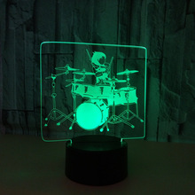 Touching Multi color Gradual Illusion 3d Lamp Jazz Drum Table Lamps For Living Room Remote Touch switch 7 color change Desk Lamp 2024 - buy cheap