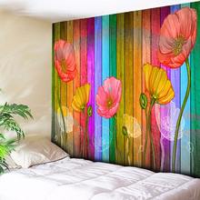 Board Poppy Flowers 3D Wood Print Tapestry Wall Hanging Bohemian Home Decor Boho Wall Carpet Living Room Couch Blanket 200x150cm 2024 - buy cheap