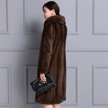 Длинная куртка из натурального меха норки, женская зимняя верхняя одежда 2024 - купить недорого