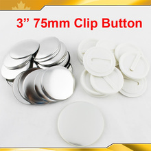 3 "75mm 100 Conjuntos Grampo Plástico Materiais Botão de Alimentação para NOVO Emblema Professional Button Maker 2024 - compre barato