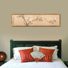 Classical Magnolia Flower Chinese Painting Canvas Painting for Bedroom(Unframed) 40x150 2024 - buy cheap