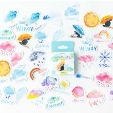 46 Pcs/box Cute Weather Cat Sticker Decorative Journaling Stickers Scrapbooking Planner Diary Adhesive Kawaii Stationery Sticker 2024 - compre barato