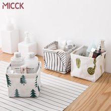 MICCK Cute Printing Desktop Storage Basket Waterproof Organizer Cotton Linen Sundries Storage Box Cabinet Underwear Storage Bags 2024 - buy cheap