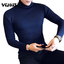 5 Colors 2018 Mens Autumn Winter Sweaters Pullover Male Turtleneck Sweater Jumper Knitted High Turtle Neck Black Sweaters M-XXL 2024 - buy cheap