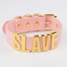 Ошейник ручной работы с надписью, ожерелье для женщин и девочек, цвет розовый, белый, для косплея 2024 - купить недорого