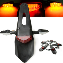 Motocicleta luz traseira fender edge vermelho led luz de freio da cauda luzes advertência lâmpada com sinais de volta lâmpada luz para kx exc yz crf 2024 - compre barato