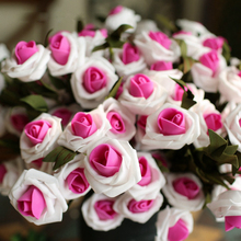 Flores artificiales reales de seda para el hogar, simulación de rosas de silicona para boda, 10 Uds. 2024 - compra barato