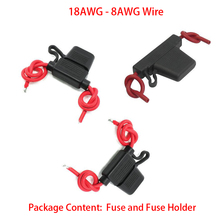 Cabo de fio à prova d'água para carro, 18 16 14 awg, 5a, 10a, 15a, 20a, tamanho pequeno, lâmina automotiva, bloco in-line, caixa, fusível, suporte, soquete 2024 - compre barato