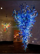 Hot Sale Chihuly Arte Lustre De Vidro Azul luzes LED 100% Hand Blown Glass Chandelier Iluminação 2024 - compre barato