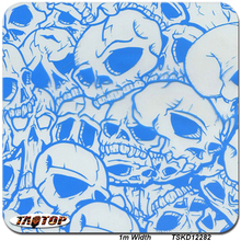 Película de 1m TSD12282 10Sq Blue Skull, películas hidrográficas, película de impresión por transferencia con agua, película de transferencia de agua 2024 - compra barato