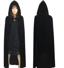 Halloween Witch Costume For Women Men Adult Party Dress Long Black Deguisement Prince Princess Hooded Cloaks Capes 2024 - buy cheap