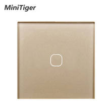 MiniTiger EU/UK Standard,1 Gang 1 Way Wall Touch Switch, White Crystal Glass Switch Panel,  220-250V, Only Touch Function 2024 - купить недорого