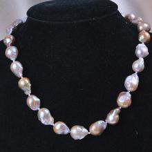 Big 10-16mm Real Natural South Baroque Lavender Akoya Pearl Necklace 17" 2024 - buy cheap