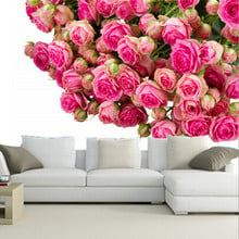 Murales 3D personalizados, papel de pared del dormitorio con rosas, muchos colores rosas, para sala de estar, sofá, TV 2024 - compra barato
