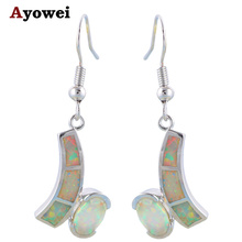 White fire opal stamp Silver Dangle Earrings New arrival Simple design Super supplier Fashion Jewelry OE191A 2024 - buy cheap