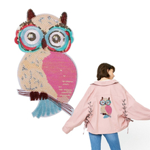 New Top Sew On Patches Bird Owl Animal Sequined Patch Applique DIY Sewing Fabric Repair Clothing Patches Wedding Stickers 2024 - buy cheap