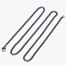 10Pcs/lot Wholesale Men's Fashion Punk Stainless Steel Black Chains Necklaces Jewelry 3MM Width 16-32Inch Length IR88B 2024 - buy cheap