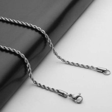 10pcs/lot High Quality 2.4mm Stainless Steel Twisted Chain Waterproof Men Curb Link Necklace 2024 - buy cheap
