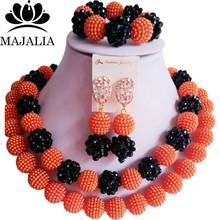 Fashion african jewelry set orange Plastic nigerian wedding african beads jewelry set Free shipping Majalia-434 2024 - buy cheap