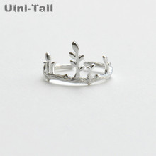 Uini-tail-anillo abierto de plata de ley 2017 para mujer, sortija simple de estilo chino, diseño original, joyería de tendencia a la moda, novedad de 925 2024 - compra barato