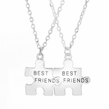 2 pcs/lot Best Friend Gifts Necklace Letters Puzzle Pendants Necklaces Fashion Jewelry Accessories Chain Charm Choker Jewellery 2024 - buy cheap