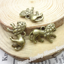 30 pcs Vintage Charms Lion Pendant Antique bronze Fit Bracelets Necklace DIY Metal Jewelry Making 2024 - buy cheap