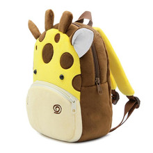 Mochila infantil de pelúcia girafa 3d 2-4 anos, mochila escolar para meninos e meninas, presente de aniversário 2024 - compre barato