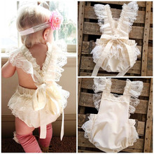 PUDCOCO Lovely Toddler Infant Baby Girls Lace Ruffle Solid Romper Sleeveless Backless Jumpsuit Casual Cute Sunsuit Outfits 0-24M 2024 - buy cheap