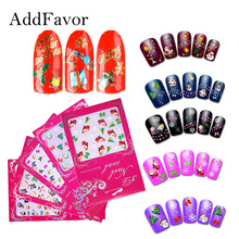 Addfavor 3PC Nail Art Stickers Water Transfer Decals Christmas Style Nail Sticker DIY Design Manicure Tools Nail Decoration 2024 - buy cheap