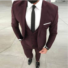 Groom Suit for Wedding Man Formal Business Wear Wedding Suit for men Custom Made Red Carpet Suits Custom Made (jacket+pant+vest) 2024 - buy cheap