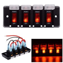 Panel de interruptor de 4 entradas + voltímetro LED, adaptador de coche, interruptor de palanca de cargador para coche, barco, barco, RV, camión 2024 - compra barato