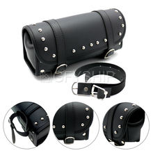 Motorcycle Bag Universal Motorbike Tool Bag Handlebar Sissy Bar Bag PU Leather Motorcycle Saddle bag Storage Tool Pouch 2 Straps 2024 - compre barato