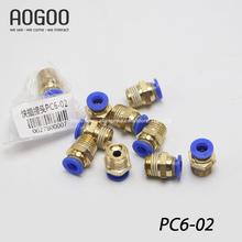 10Pcs/lot PC6-02 Tube 6mm Thread Straight Throught 1/4" Pneumatic Pipe Fitting tube connector 2024 - buy cheap