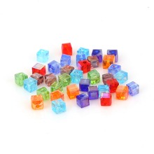 High Quality Colourful Clear Cube Crystal Loose Beads Square Shape Glass Beads for DIY Jewelry Findings Fit Bracelet Necklace 2024 - buy cheap