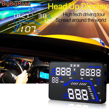 BigBigRoad 5.5 inch Car GPS HUD Head Up Display Windscreen Projector Satellite Time Altitude Vehicle Speed Odometer and Warning 2024 - buy cheap