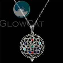 K1072 Colors Enamel Dream Catcher Lotus Perfume Essential Oil Diffuser Oyster Pearl Cage Locket Necklace 2024 - buy cheap