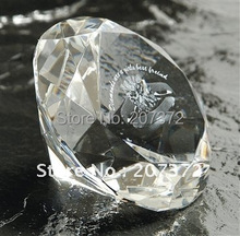 Frete grátis. Papel de diamante redondo 50 tamanhos, personalizado par 80mm cristal com anel 2d para decoração de festa de casamento presentes 2024 - compre barato