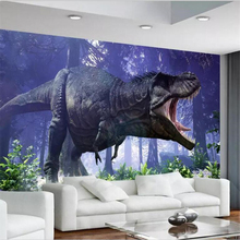 Papel de pared de beibehang personalizado a gran escala 3D, pintura de fondo de Mundo Jurásico de dinosaurio, papel tapiz decorativo 2024 - compra barato