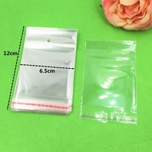 1000pcs 12x6.5cm  Clear Transparent OPP Bags with Hanging hole Packing Plastic Bag Self Adhesive Seal waterproof OPP Bags 2024 - buy cheap