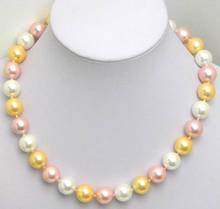 SALE Big 12MM AAA Perfect Round MULTICOLOR Shell Pearl NECKLACE -nec5125 Wholesale/retail Free shipping 2022 - buy cheap